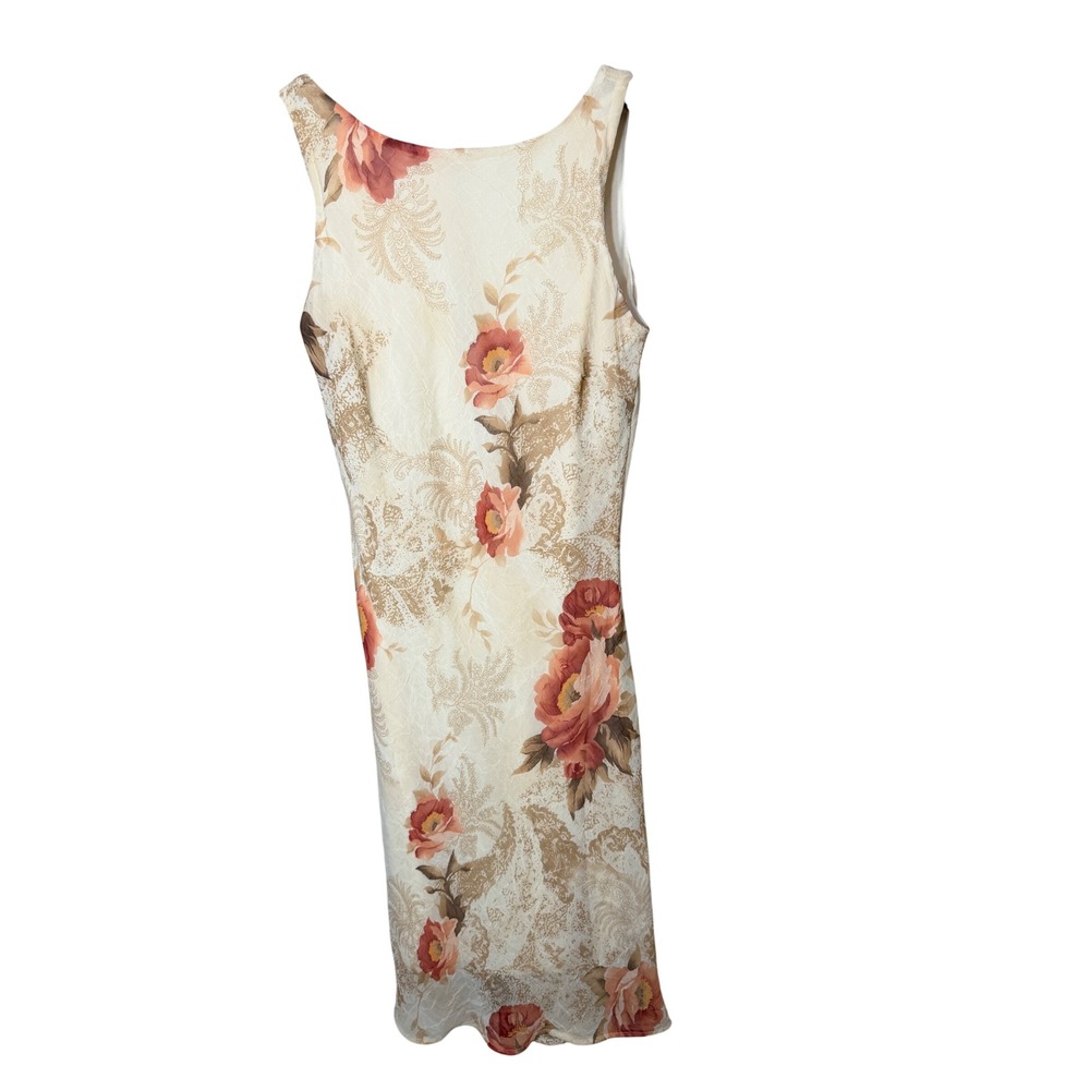 F.L.P. Faith Love Passion Vintage Floral Paisley Midi Dress Cream Orange 6